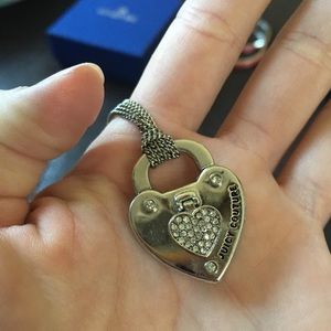 Silver juicy couture heart locket necklace